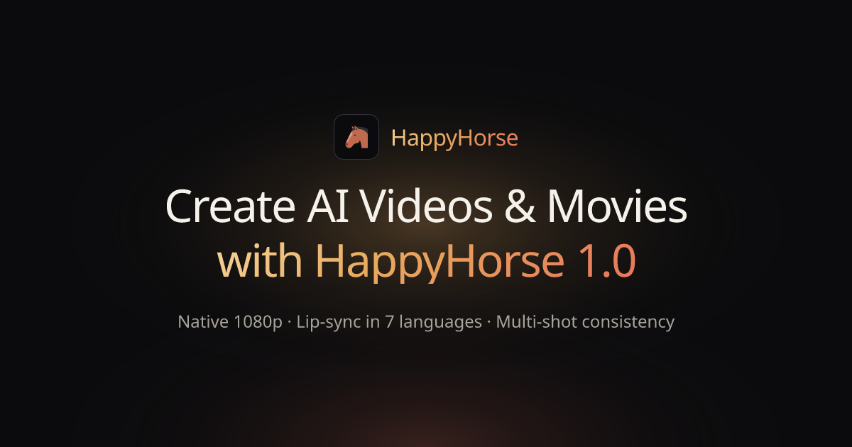 HappyHorse 1.0 - #1 Rated AI Video & Movie Creation Platform